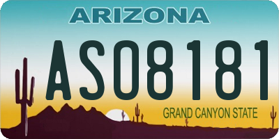 AZ license plate ASO8181