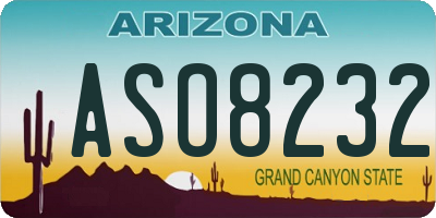 AZ license plate ASO8232