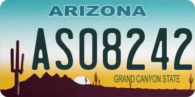 AZ license plate ASO8242