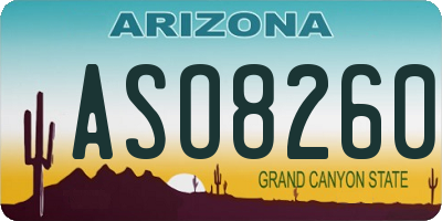 AZ license plate ASO8260