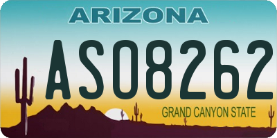 AZ license plate ASO8262