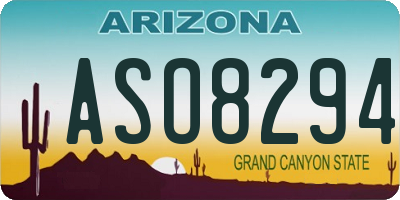 AZ license plate ASO8294