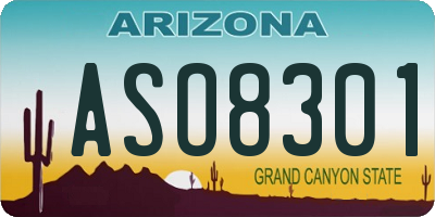 AZ license plate ASO8301