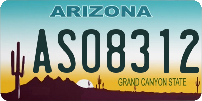 AZ license plate ASO8312