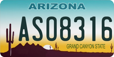 AZ license plate ASO8316