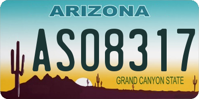 AZ license plate ASO8317