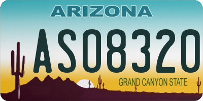 AZ license plate ASO8320