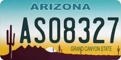 AZ license plate ASO8327