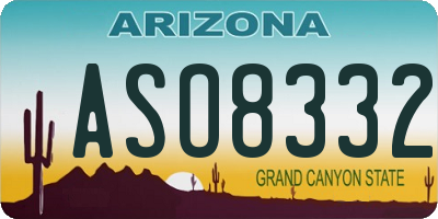 AZ license plate ASO8332