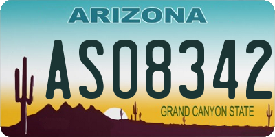 AZ license plate ASO8342