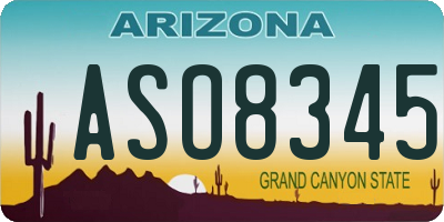 AZ license plate ASO8345