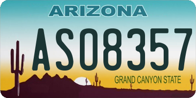 AZ license plate ASO8357