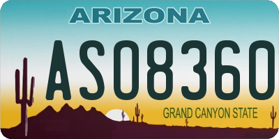 AZ license plate ASO8360