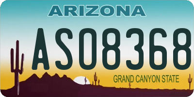 AZ license plate ASO8368