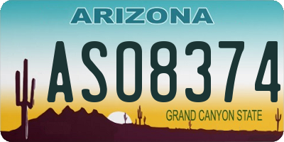 AZ license plate ASO8374