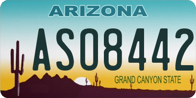 AZ license plate ASO8442