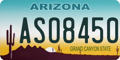 AZ license plate ASO8450