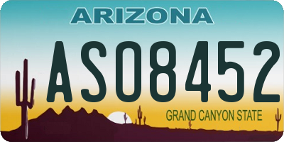 AZ license plate ASO8452