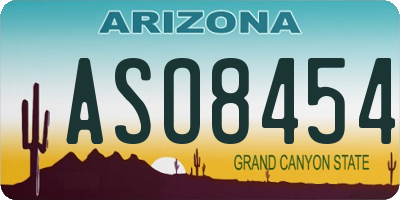 AZ license plate ASO8454