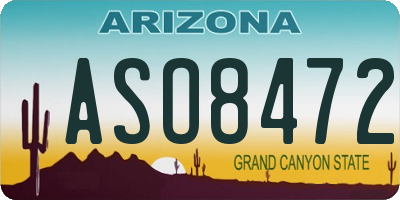 AZ license plate ASO8472