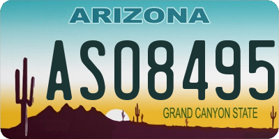 AZ license plate ASO8495