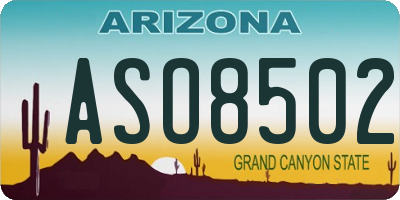AZ license plate ASO8502