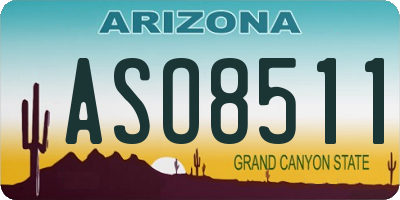 AZ license plate ASO8511