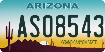 AZ license plate ASO8543