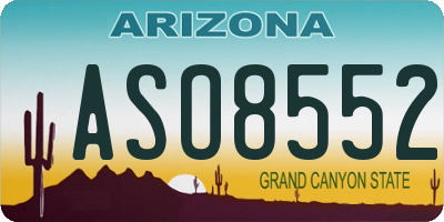 AZ license plate ASO8552