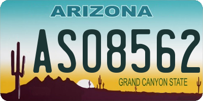 AZ license plate ASO8562