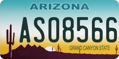 AZ license plate ASO8566