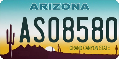 AZ license plate ASO8580