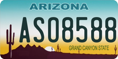 AZ license plate ASO8588