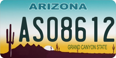 AZ license plate ASO8612