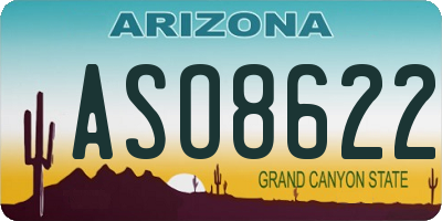 AZ license plate ASO8622