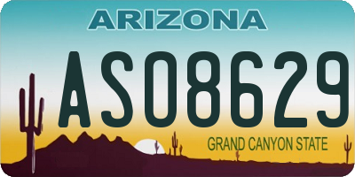 AZ license plate ASO8629