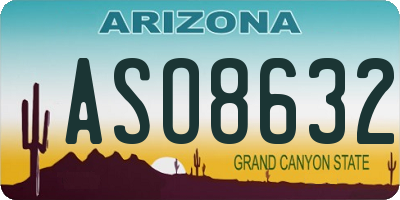 AZ license plate ASO8632