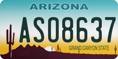 AZ license plate ASO8637