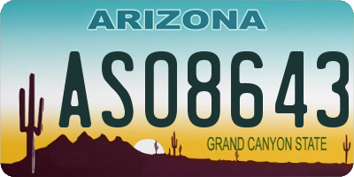 AZ license plate ASO8643