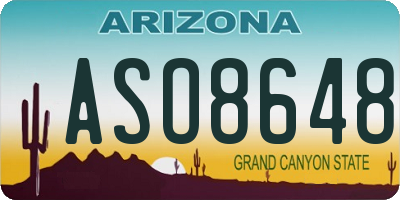 AZ license plate ASO8648