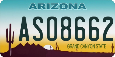 AZ license plate ASO8662