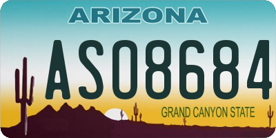 AZ license plate ASO8684