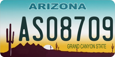 AZ license plate ASO8709