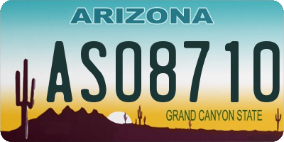 AZ license plate ASO8710