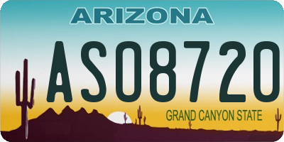 AZ license plate ASO8720
