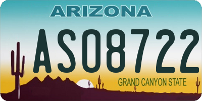 AZ license plate ASO8722