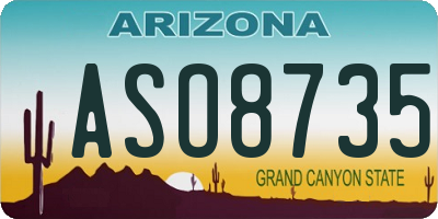 AZ license plate ASO8735