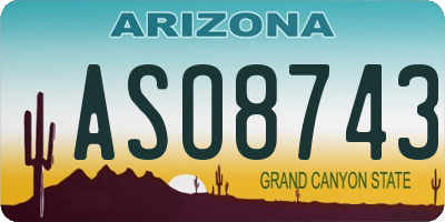 AZ license plate ASO8743