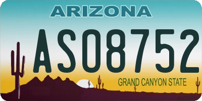 AZ license plate ASO8752