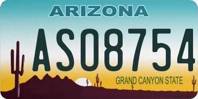 AZ license plate ASO8754